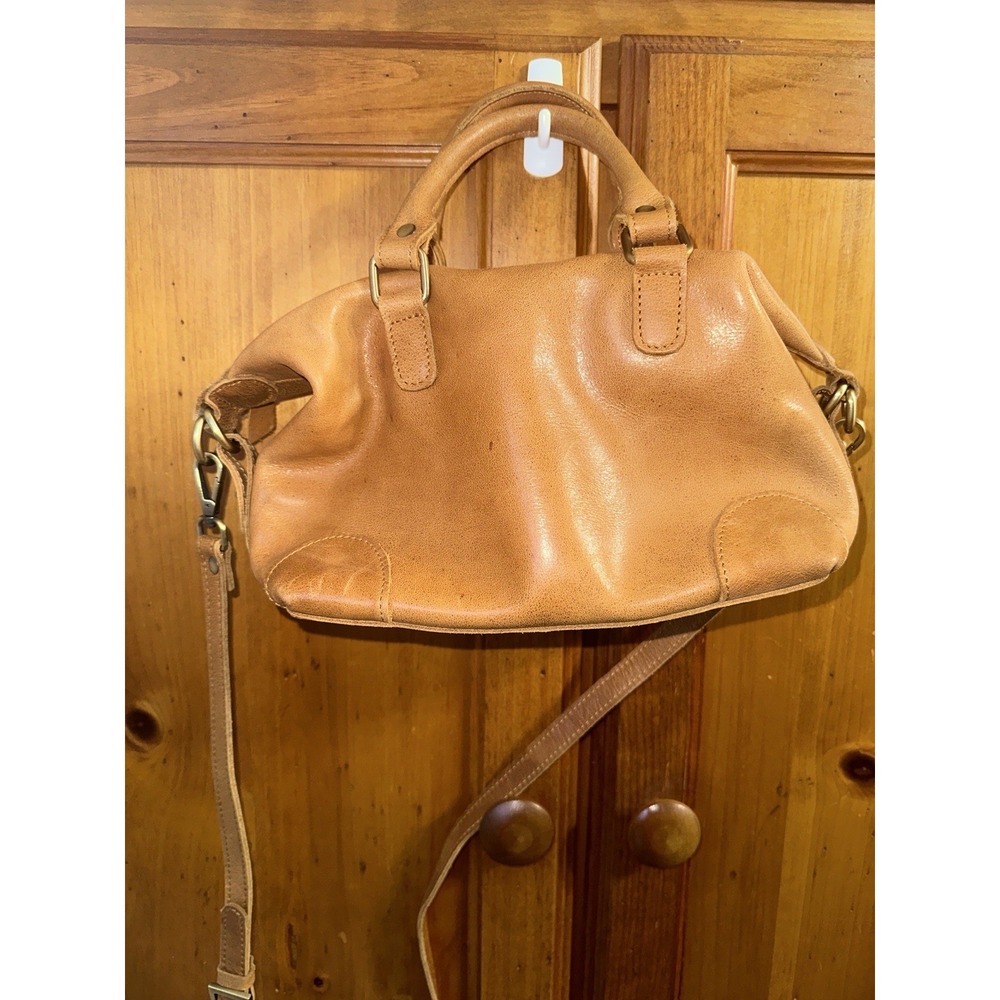Unbranded Leather Purse Boston Bag Crossbody Shoulder Handbag Top Handle Brown - Picture 2 of 14